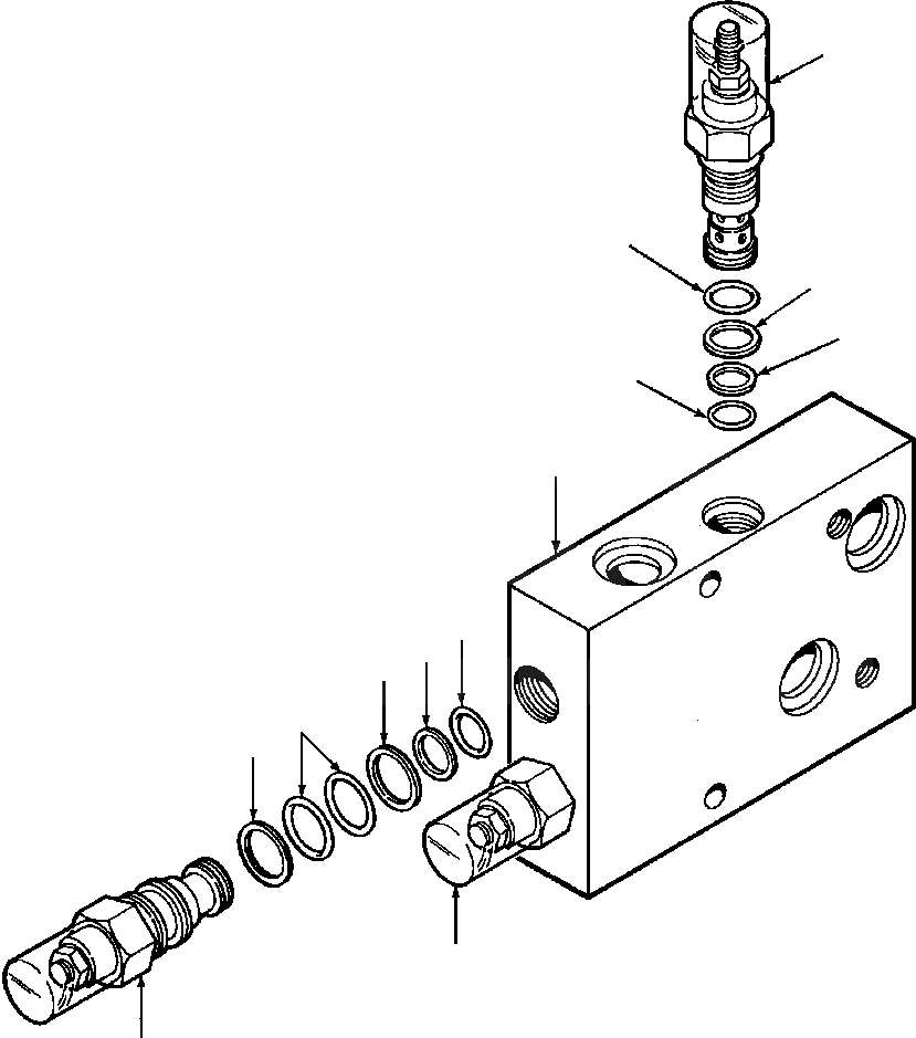 Схема запчастей Komatsu GD530A - ДВОЙН. COUNTERBALANCE & РАЗГРУЗ. КЛАПАН СЦЕПНОЕ УСТРОЙСТВО LIFT ГИДРАВЛS