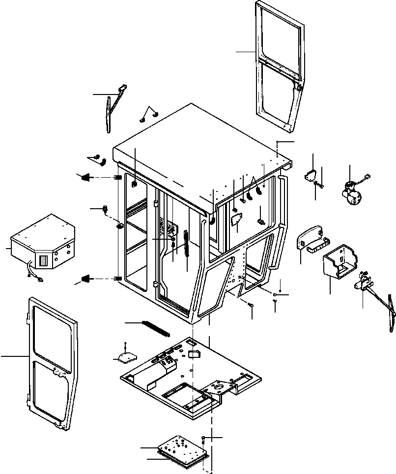 Схема запчастей Komatsu GD530A - КАБИНА ASSEMBLY - заводской номер 97 И UP НИЗ. PROFILE SUPERSTRUCTURE