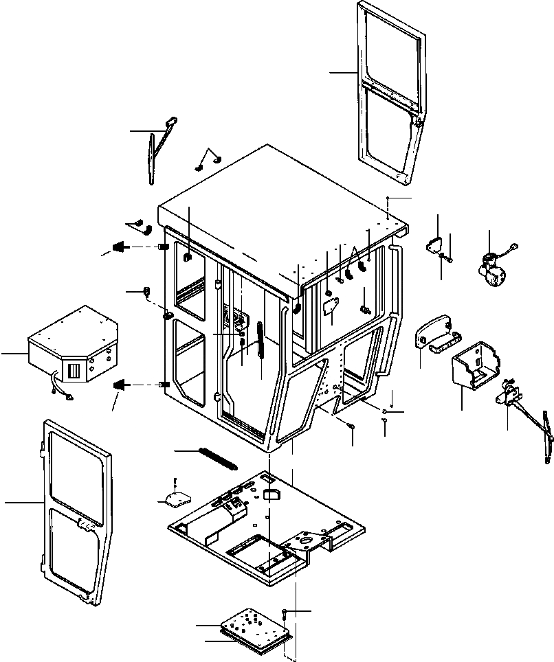Схема запчастей Komatsu GD530A - КАБИНА ASSEMBLY - заводской номер 97 И UP ПОЛН. HEIGHT SUPERSTRUCTURE