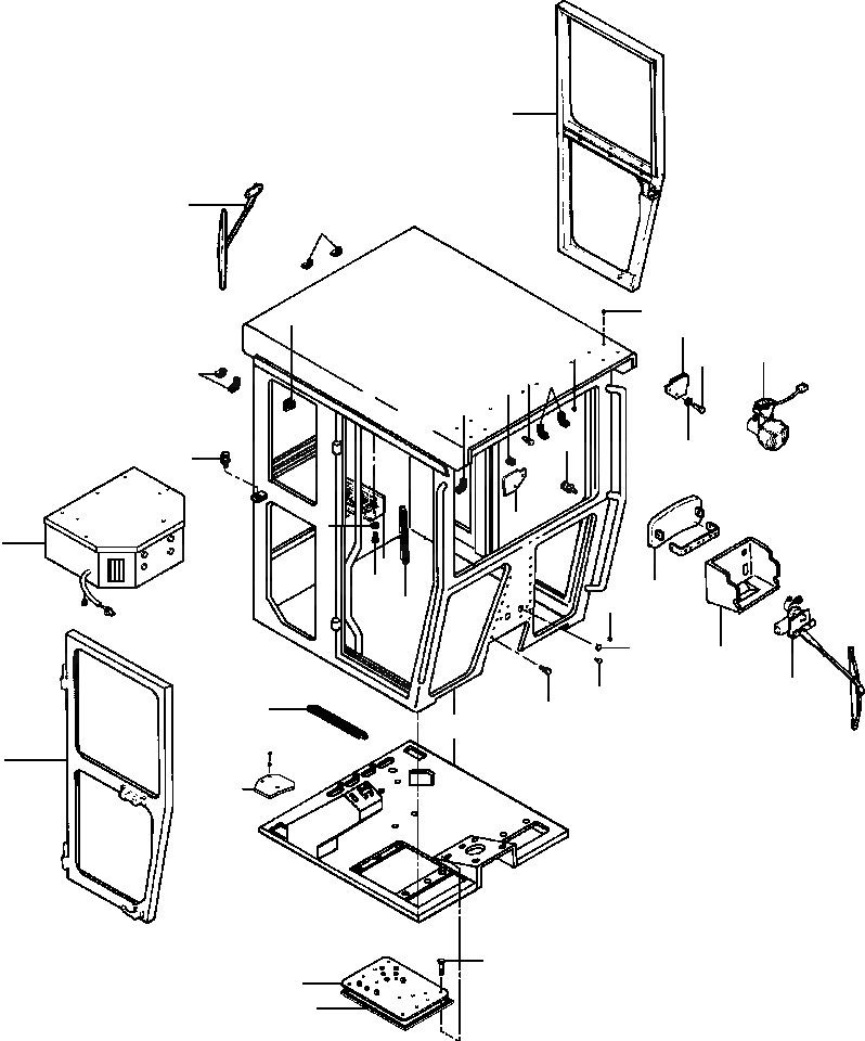 Схема запчастей Komatsu GD530A - КАБИНА ASSEMBLY - заводской номер 99 И DOWN ПОЛН. HEIGHT SUPERSTRUCTURE