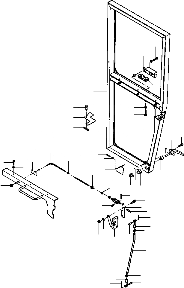 Схема запчастей Komatsu GD530A - ПОЛН.-HEIGHT КАБИНА - ЛЕВ. ДВЕРЬ заводской номер 99 И DOWN SUPERSTRUCTURE