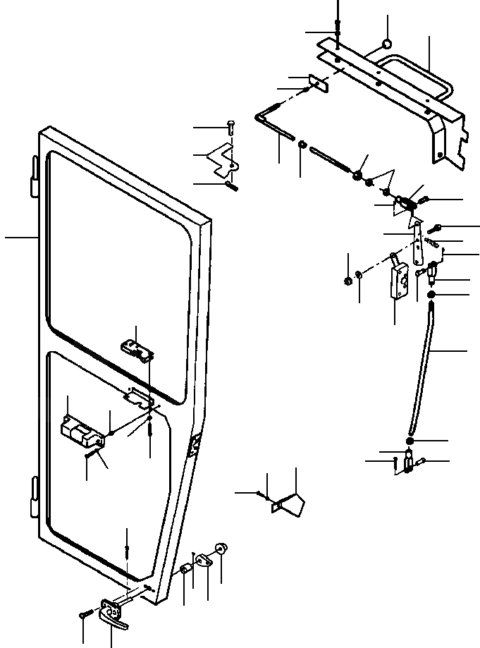 Схема запчастей Komatsu GD530A - ПОЛН.-HEIGHT КАБИНА - ПРАВ. ДВЕРЬ заводской номер 99 И DOWN SUPERSTRUCTURE