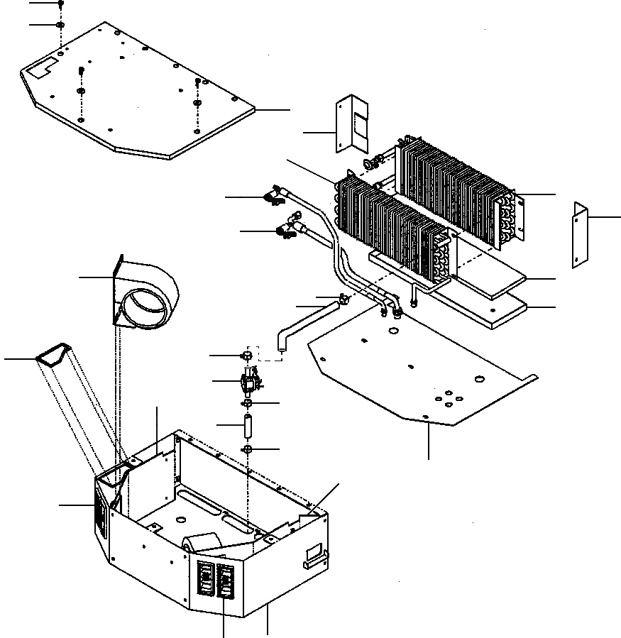Схема запчастей Komatsu GD530A - КОНДИЦ. ВОЗДУХА/ОБОГРЕВАТЕЛЬ. КОРПУС ASSEMBLY заводской номер 7 И UP SUPERSTRUCTURE