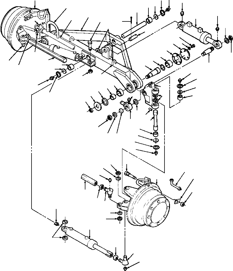 Схема запчастей Komatsu GD530A - AWD ПЕРЕДНИЙ МОСТ ПОДВЕСКА