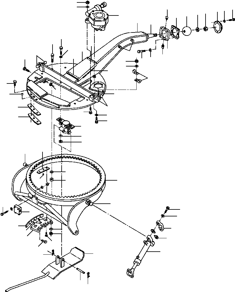 Схема запчастей Komatsu GD530A - СЦЕПНОЕ УСТРОЙСТВО & CIRCLE С WEAR ПОДУШКАS заводской номер 988 И DOWN КРЕПЛЕНИЕED ОБОРУД-Е
