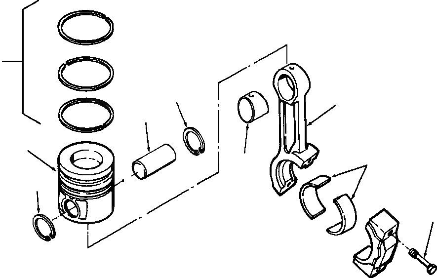 Схема запчастей Komatsu GD530A - ШАТУН И ПОРШЕНЬ БЛОК ЦИЛИНДРОВ