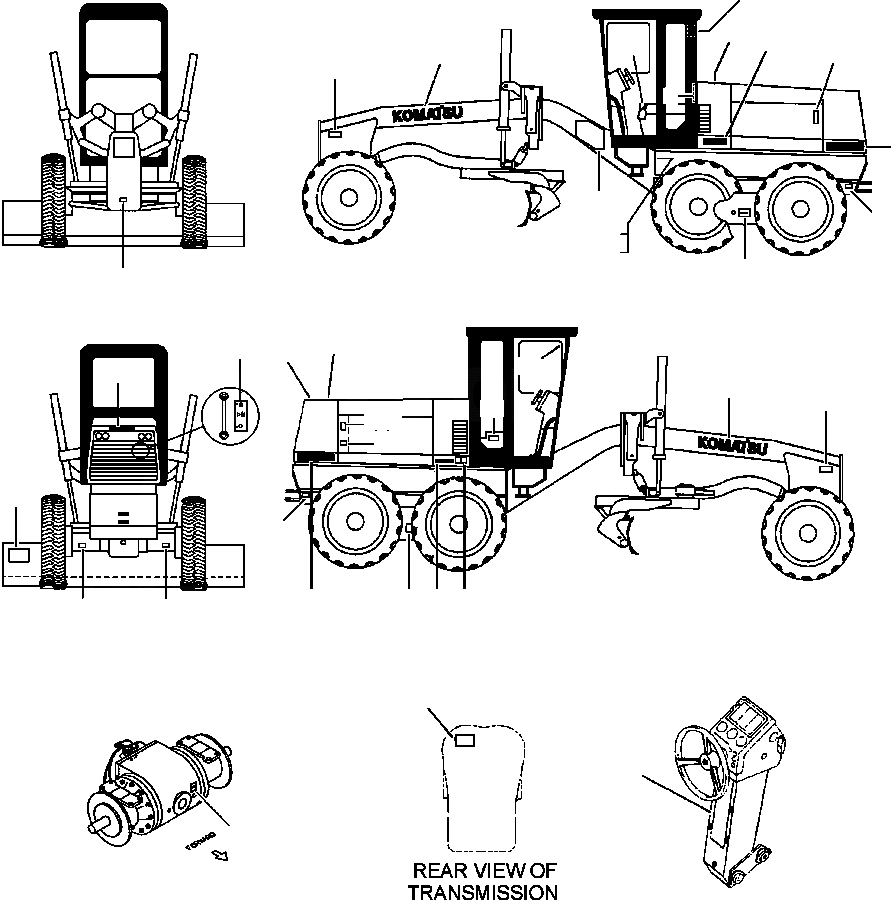 Схема запчастей Komatsu GD530A - ТАБЛИЧКИS GDAW-B РАЗНОЕ