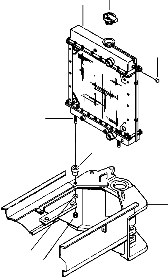 Схема запчастей Komatsu GD530A - КРЕПЛЕНИЕ РАДИАТОРА ОХЛАЖД-Е