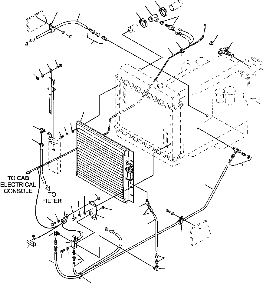 Схема запчастей Komatsu GD530A - ЗАСЛОНКА РАДИАТОРА УСТАНОВКА ОХЛАЖД-Е
