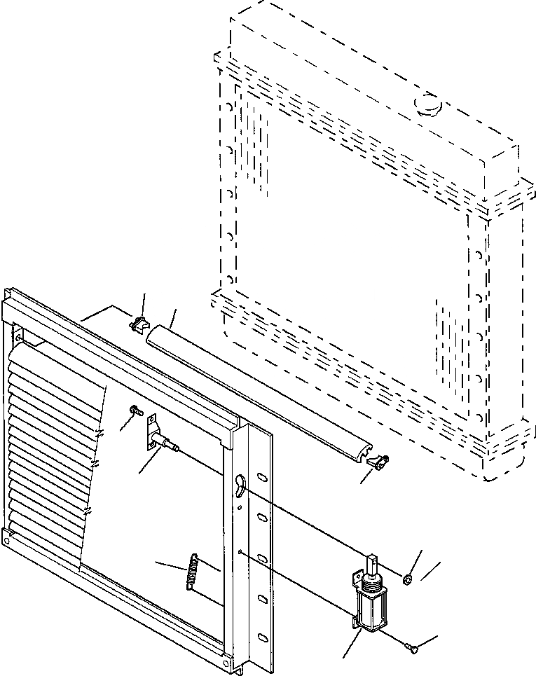 Схема запчастей Komatsu GD530A - ЗАСЛОНКА РАДИАТОРА ОХЛАЖД-Е