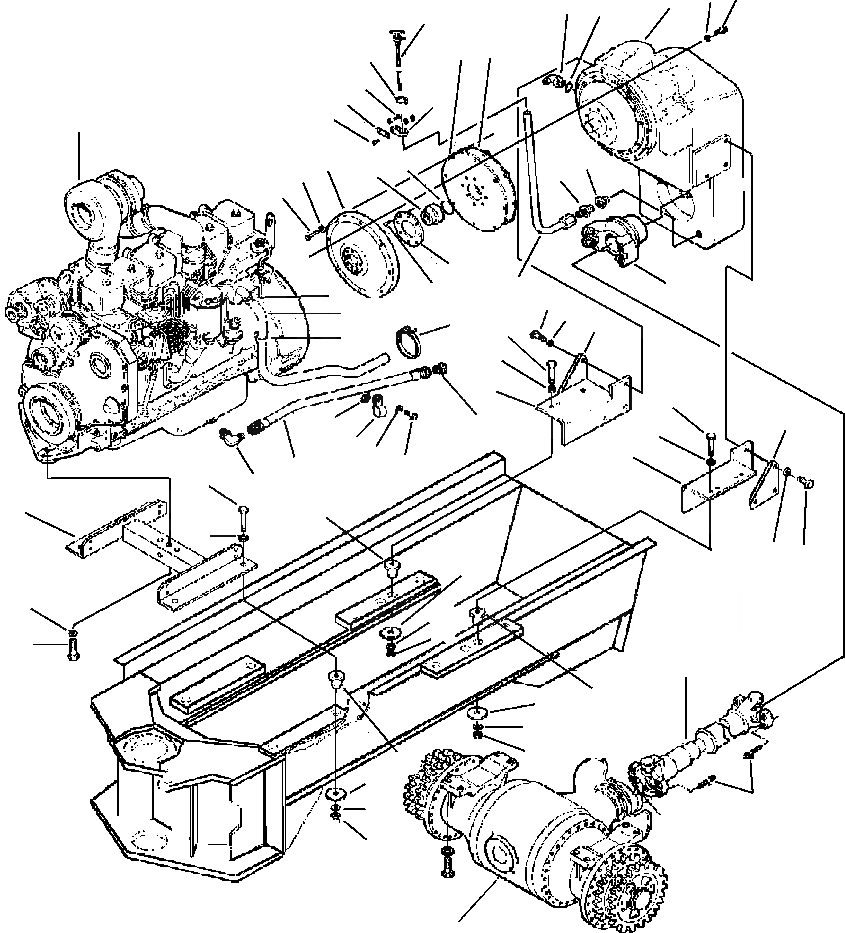 Схема запчастей Komatsu GD530A - ПРИВОД ЛИНИЯ ПРИВОД TRAIN