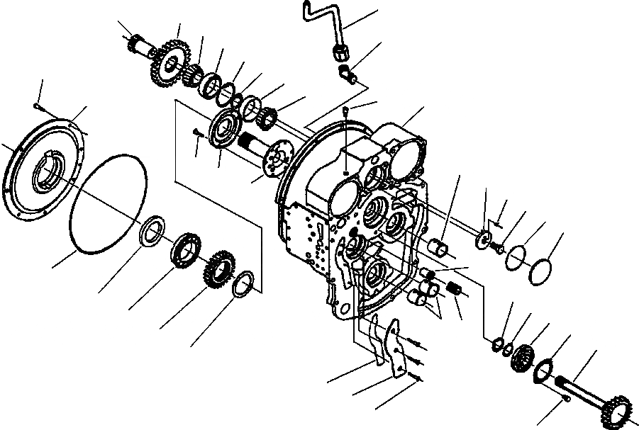 Схема запчастей Komatsu GD530A - ПЕРЕДН. COVER ПРИВОД TRAIN