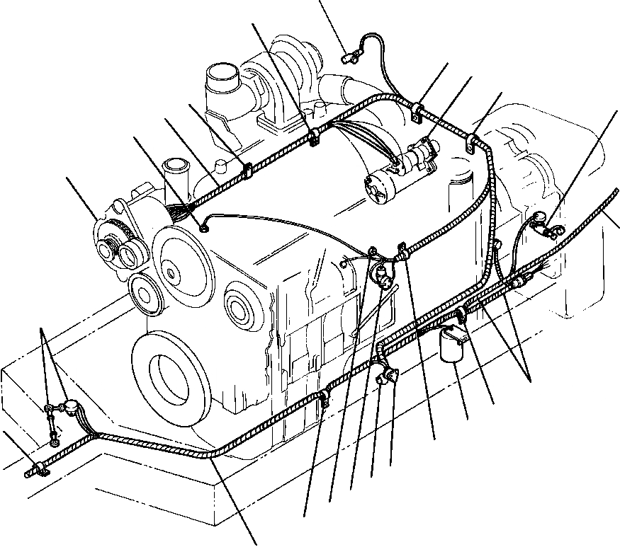 Схема запчастей Komatsu GD530A - ДВИГАТЕЛЬ ЭЛЕКТРОПРОВОДКА ЭЛЕКТР.