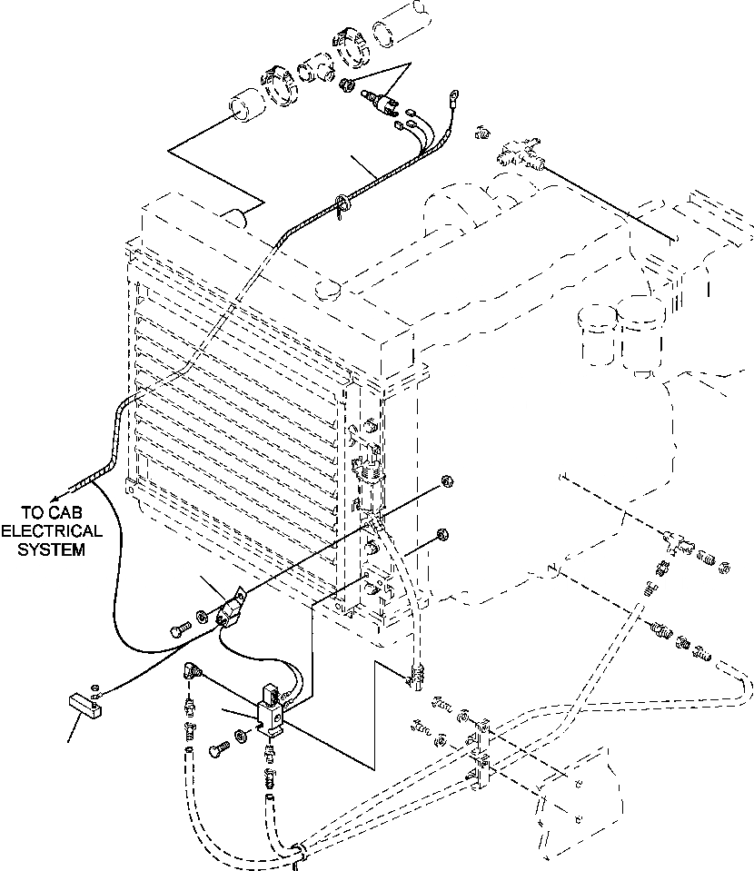 Схема запчастей Komatsu GD530A - ЗАСЛОНКА РАДИАТОРА ЭЛЕКТРОПРОВОДКА ЭЛЕКТР.