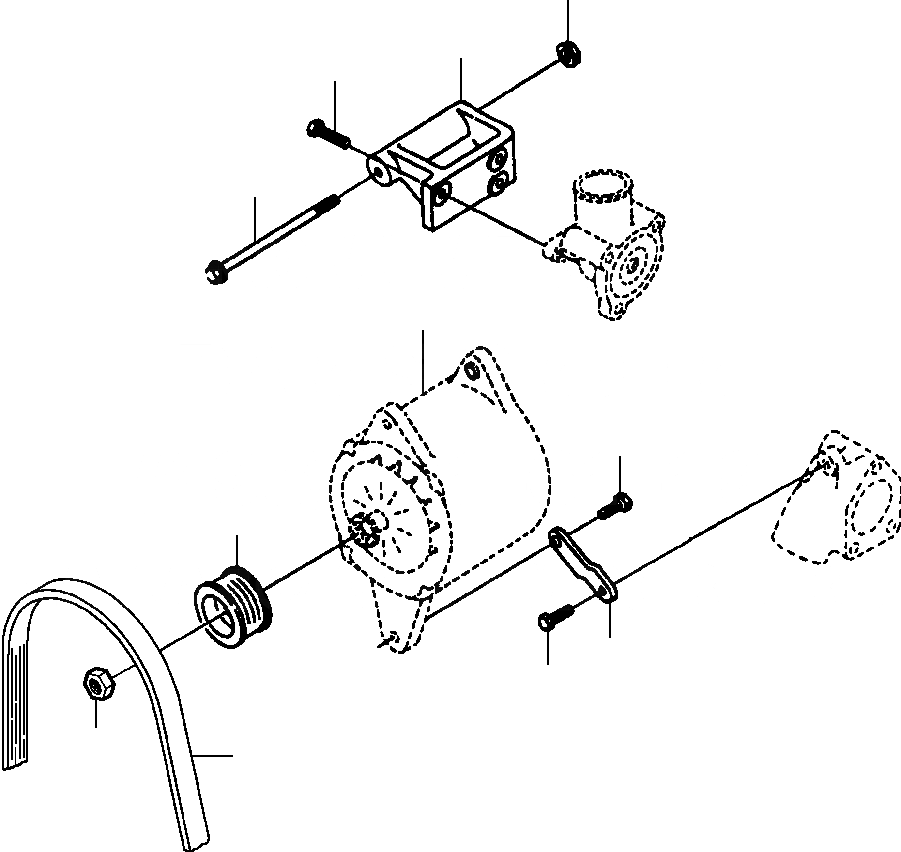 Схема запчастей Komatsu GD530A - КРЕПЛЕНИЕ ГЕНЕРАТОРА 8 AMP ЭЛЕКТР.