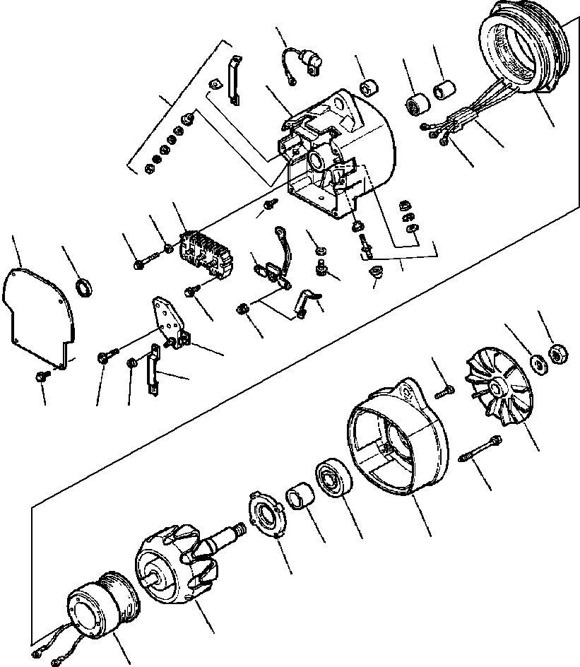 Схема запчастей Komatsu GD530A - ГЕНЕРАТОР - 8 A MODEL SI ЭЛЕКТР.