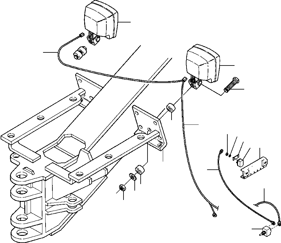 Схема запчастей Komatsu GD530A - ОТВАЛ FLOOD LIGHT УСТАНОВКА HALOGEN ОСВЕЩЕНИЕS ЭЛЕКТР.