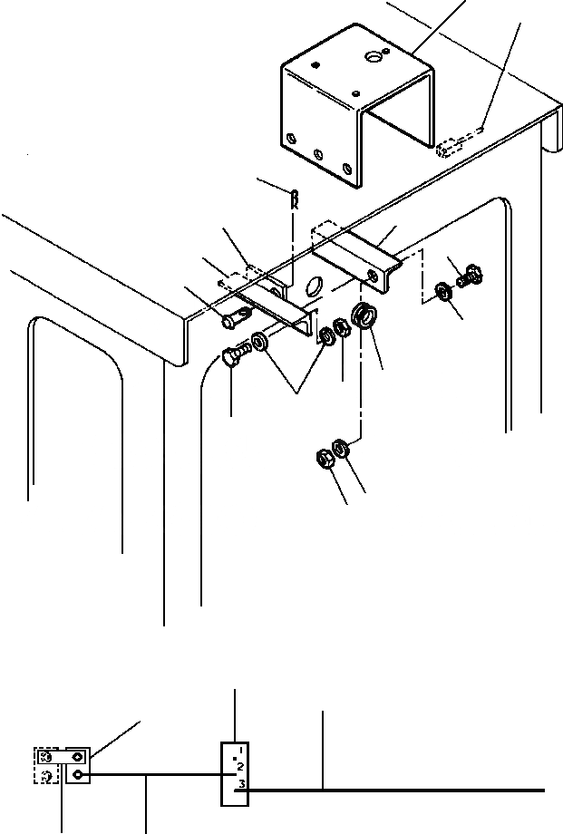 Схема запчастей Komatsu GD530A - KNOCK DOWN КОРПУС LIGHT КРЕПЛЕНИЕ ЭЛЕКТР.
