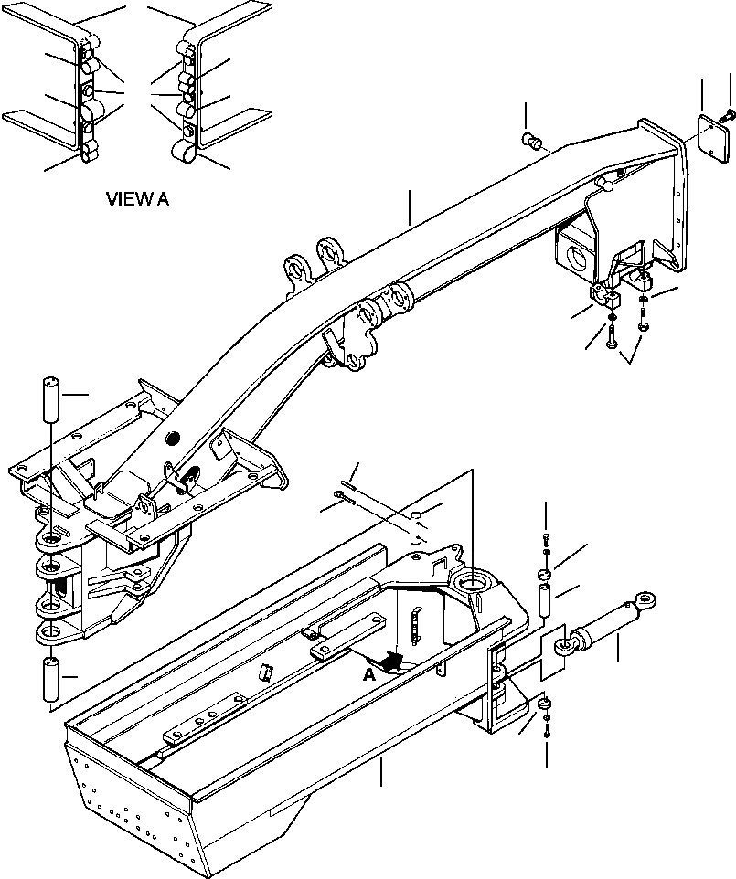 Схема запчастей Komatsu GD530A - ОСНОВН. РАМА C - ПРАВ. И ЛЕВ. 9 DEGREES ОТВАЛ ПОДВЕСКА - заводской номер 99 И UP РАМА