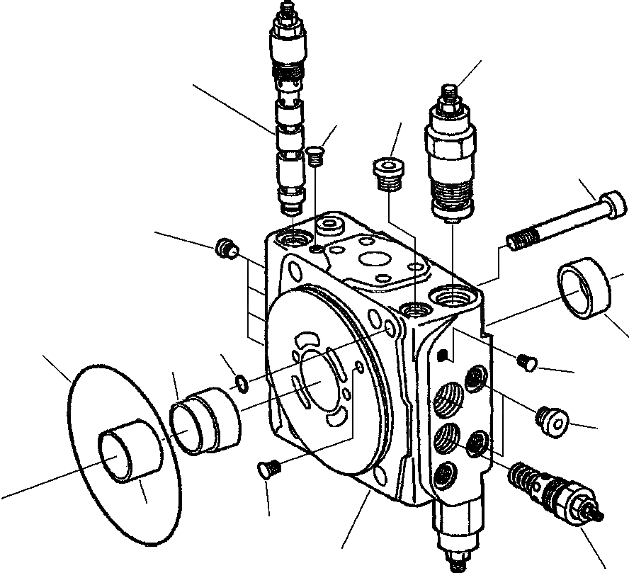 Схема запчастей Komatsu GD530A - ALL КОЛЕСА ПРИВОД НАСОС - PORT ПЛАСТИНА С КЛАПАНОМS ГИДРАВЛS