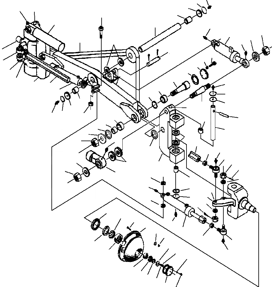 Схема запчастей Komatsu GD530A - ПЕРЕДНИЙ МОСТ MACHINES С ПЕРЕДН. КРЫЛОS ПОДВЕСКА