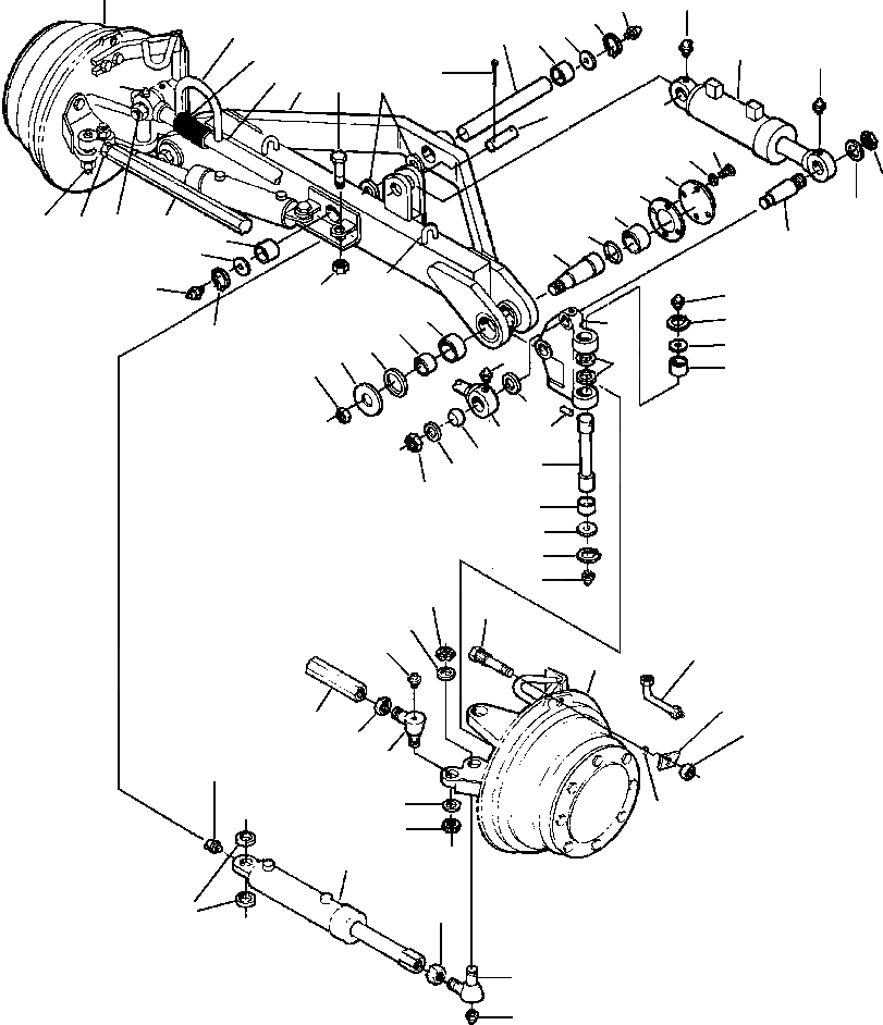Схема запчастей Komatsu GD530A - ALL КОЛЕСА ПРИВОД ПЕРЕДНИЙ МОСТ MACHINES С ПЕРЕДН. КРЫЛОS ПОДВЕСКА