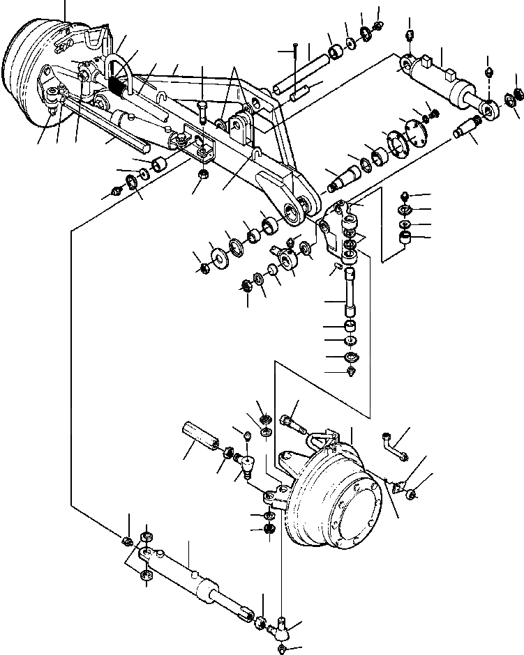 Схема запчастей Komatsu GD530A - ALL КОЛЕСА ПРИВОД ПЕРЕДНИЙ МОСТ MACHINES БЕЗ ПЕРЕДН. КРЫЛОS ПОДВЕСКА