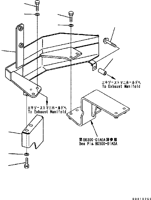 Схема запчастей Komatsu GD555-3C - ВЫПУСКН. СИСТЕМА (ЗАЩИТА) КОМПОНЕНТЫ ДВИГАТЕЛЯ