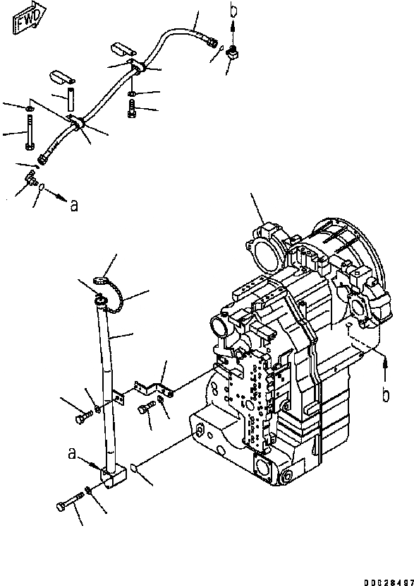 Схема запчастей Komatsu GD555-3C - ТРАНСМИССИЯ И МАСЛОНАЛИВНОЙ ПАТРУБОК ТРАНСМИССИЯ