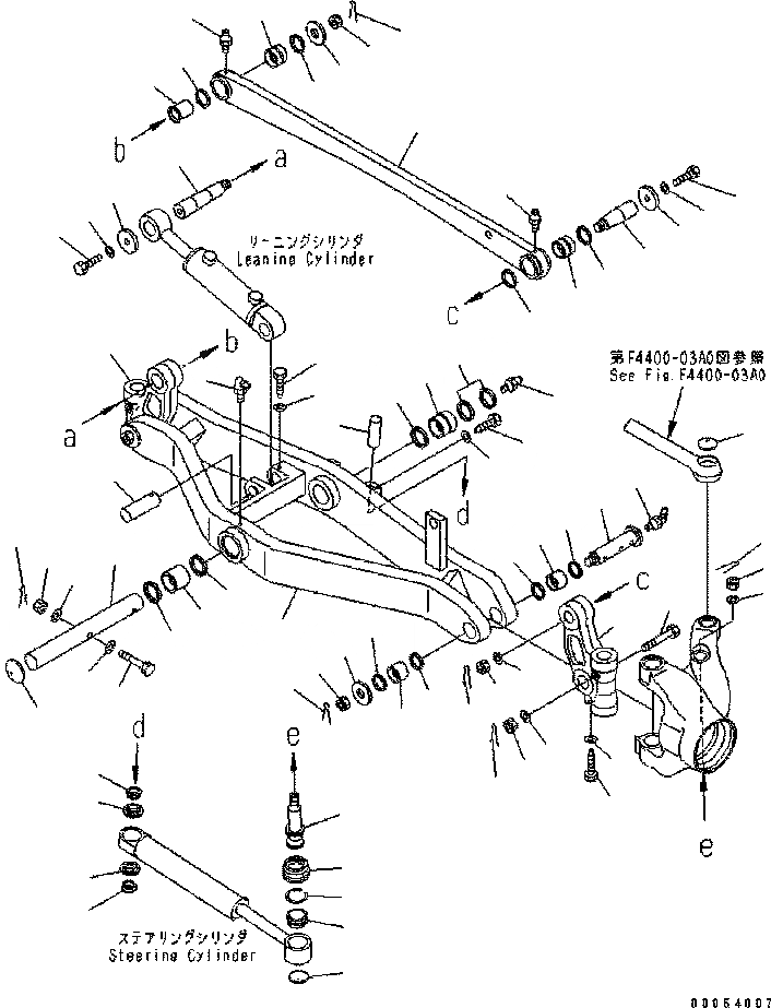 Схема запчастей Komatsu GD555-3C - ПЕРЕДНИЙ МОСТ (СУППОРТ МОСТА) ТРАНСМИССИЯ