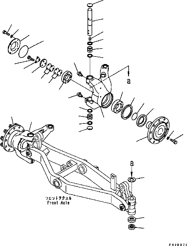 Схема запчастей Komatsu GD555-3C - ПЕРЕДНИЙ МОСТ (КОЖУХ) ТРАНСМИССИЯ