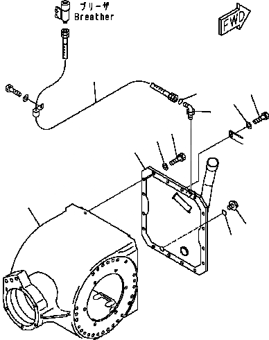 Схема запчастей Komatsu GD555-3C - ЗАДН. МОСТ (КОНЕЧНАЯ ПЕРЕДАЧА) (ЦЕНТР. КОРПУС) (NO SПАЛЕЦ ДИФФЕРЕНЦ.) ТРАНСМИССИЯ