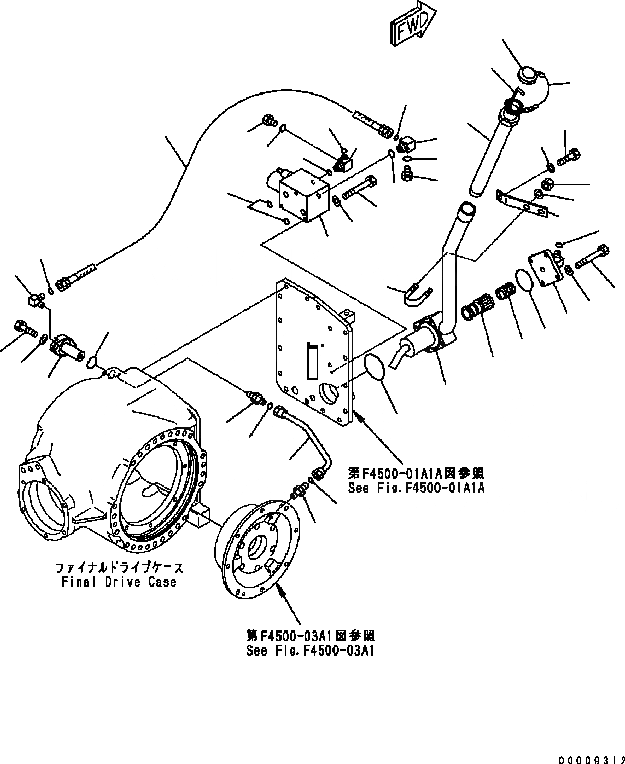 Схема запчастей Komatsu GD555-3C - ЗАДН. МОСТ (КОНЕЧНАЯ ПЕРЕДАЧА) (НАПОЛНИТЕЛЬ ТРУБКА) (бЛОК. ДИФФЕРЕНЦИАЛА ТИП) ТРАНСМИССИЯ