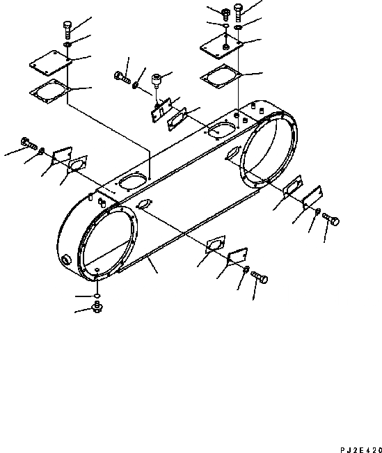 Схема запчастей Komatsu GD555-3C - ЗАДН. МОСТ (СДВОЕНН. КОРПУС, ЛЕВ.) (NO SПАЛЕЦ ДИФФЕРЕНЦ.) ТРАНСМИССИЯ