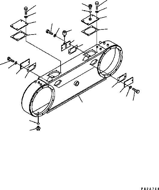Схема запчастей Komatsu GD555-3C - ЗАДН. МОСТ (СДВОЕНН. КОРПУС, ЛЕВ.) (бЛОК. ДИФФЕРЕНЦИАЛА ТИП) ТРАНСМИССИЯ