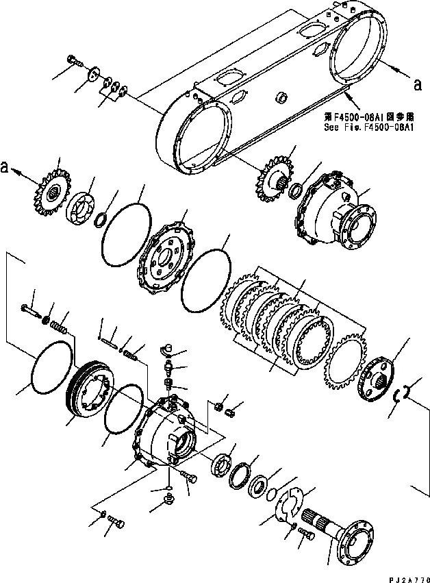 Схема запчастей Komatsu GD555-3C - ЗАДН. МОСТ (СДВОЕНН. ПРИВОД) (ПЕРЕДН. PLANETARY) (бЛОК. ДИФФЕРЕНЦИАЛА ТИП) ТРАНСМИССИЯ