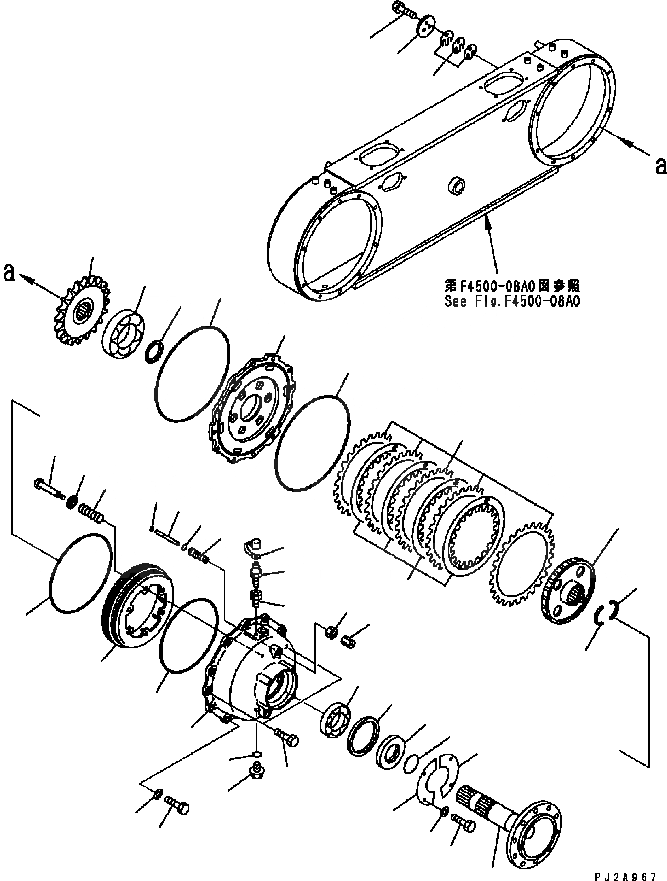 Схема запчастей Komatsu GD555-3C - REA МОСТ (СДВОЕНН. ПРИВОД) (ЗАДН. PLANETARY) (NO SПАЛЕЦ ДИФФЕРЕНЦ.) ТРАНСМИССИЯ
