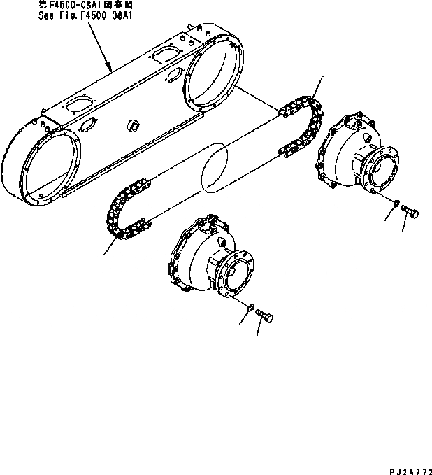 Схема запчастей Komatsu GD555-3C - ЗАДН. МОСТ (СДВОЕНН. ПРИВОД) (ЗВЕЗДОЧКА ЦЕПЬ) (бЛОК. ДИФФЕРЕНЦИАЛА ТИП) ТРАНСМИССИЯ