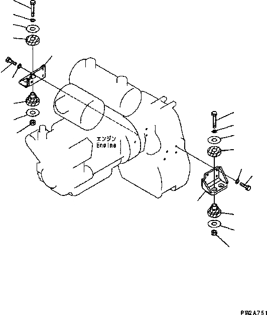 Схема запчастей Komatsu GD555-3C - КРЕПЛЕНИЕ ТРАНСМИССИИ И ГИДРОТРАНСФОРМАТОРАЧАСТИ ТРАНСМИССИЯ