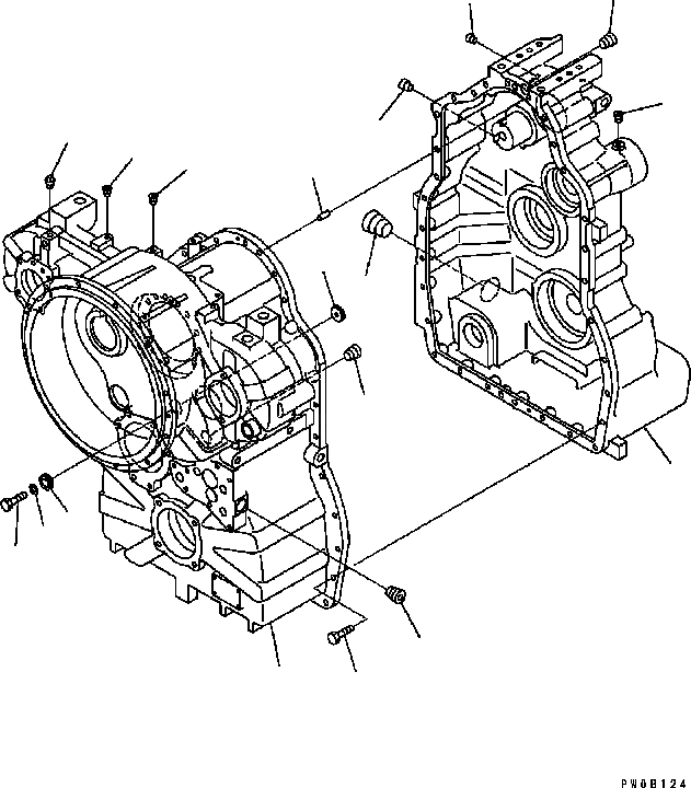 Схема запчастей Komatsu GD555-3C - ТРАНСМИССИЯ (КОРПУС) ТРАНСМИССИЯ