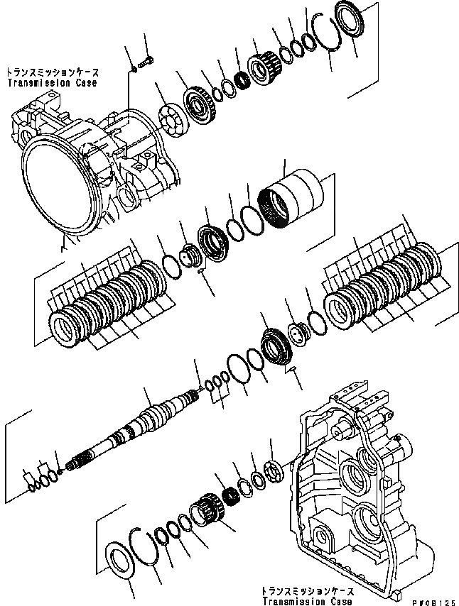 Схема запчастей Komatsu GD555-3C - ТРАНСМИССИЯ (ДЛЯEWARD НИЗ. И РЕВЕРС CLUTH) ТРАНСМИССИЯ