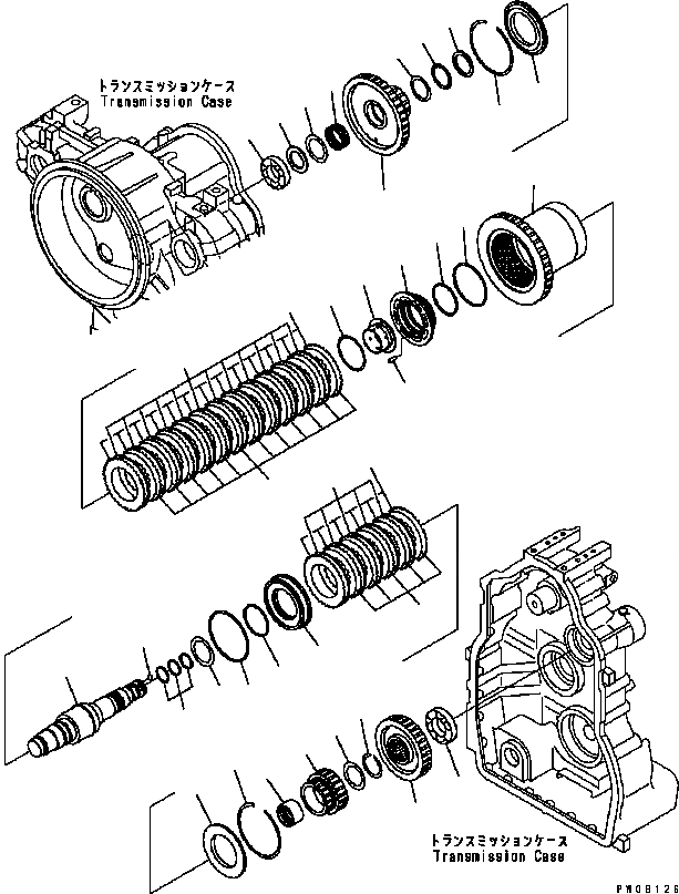 Схема запчастей Komatsu GD555-3C - ТРАНСМИССИЯ (ДЛЯEWARD ВЫС. И 1 МУФТА) ТРАНСМИССИЯ