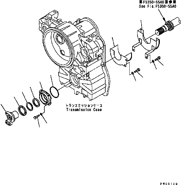 Схема запчастей Komatsu GD555-3C - ТРАНСМИССИЯ (ВЫХОД) ТРАНСМИССИЯ