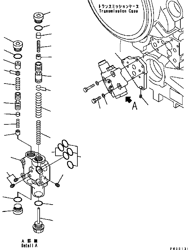 Схема запчастей Komatsu GD555-3C - УПРАВЛЯЮЩ. КЛАПАН (ОСНОВН. РАЗГРУЗ. КЛАПАН) ТРАНСМИССИЯ