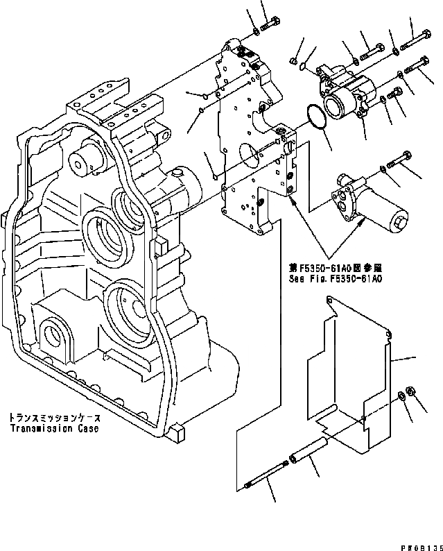 Схема запчастей Komatsu GD555-3C - КРЕПЛЕНИЕ КОНТРОЛЬНОГО КЛАПАНА ТРАНСМИССИЯ