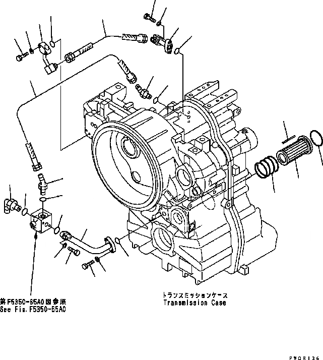 Схема запчастей Komatsu GD555-3C - ТРАНСМИССИЯ (ТРУБЫ /) ТРАНСМИССИЯ