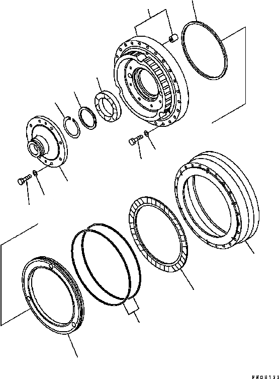 Схема запчастей Komatsu GD555-3C - ГИДРОТРАНСФОРМАТОР (КОРПУС ПРИВОДА) ТРАНСМИССИЯ
