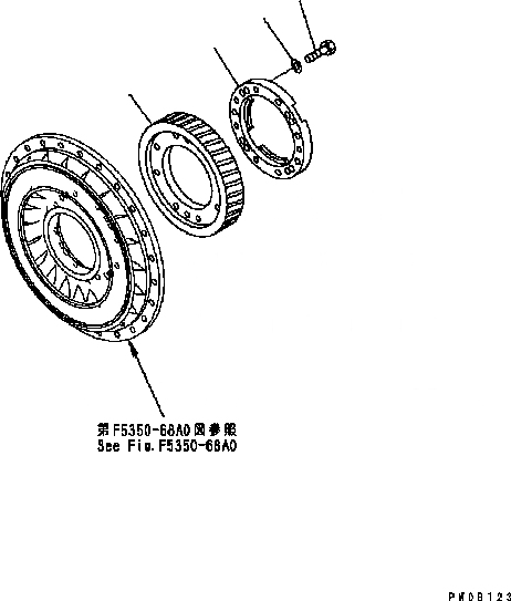 Схема запчастей Komatsu GD555-3C - ГИДРОТРАНСФОРМАТОР (P. T. O.) ТРАНСМИССИЯ