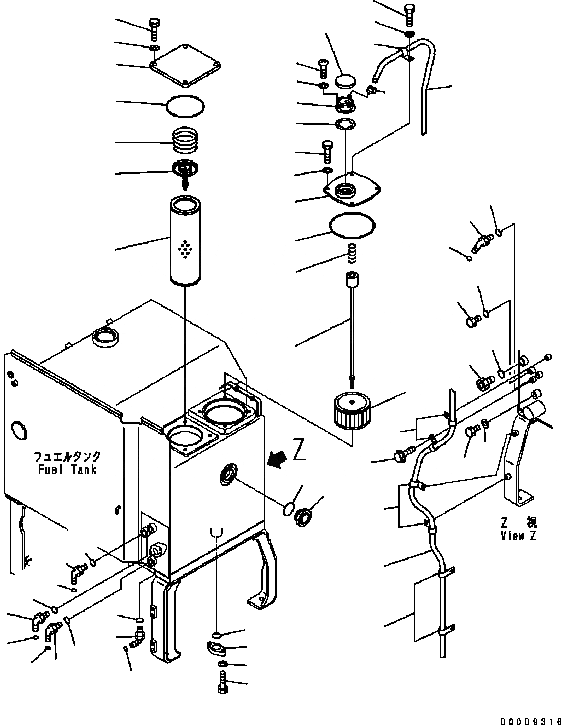 Схема запчастей Komatsu GD555-3C - ГИДР. БАК. (АКСЕССУАРЫ) ГИДРАВЛИКА