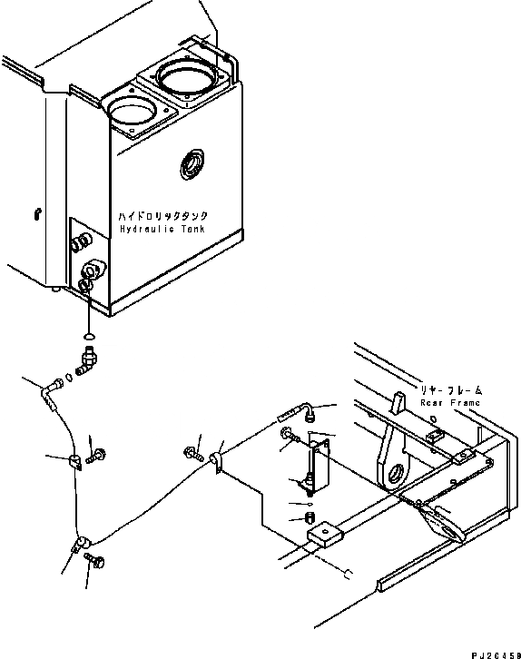 Схема запчастей Komatsu GD555-3C - ГИДР. БАК. (ДРЕНАЖН. ТРУБЫ) ГИДРАВЛИКА